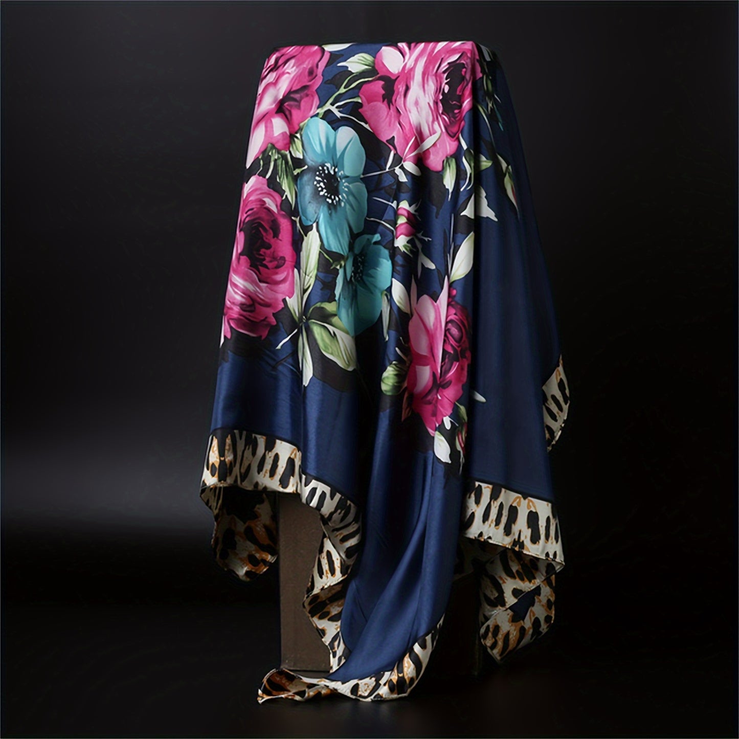 Stylish 89.92cm square scarf for women with trendy prints, ideal for travel and everyday fashion.