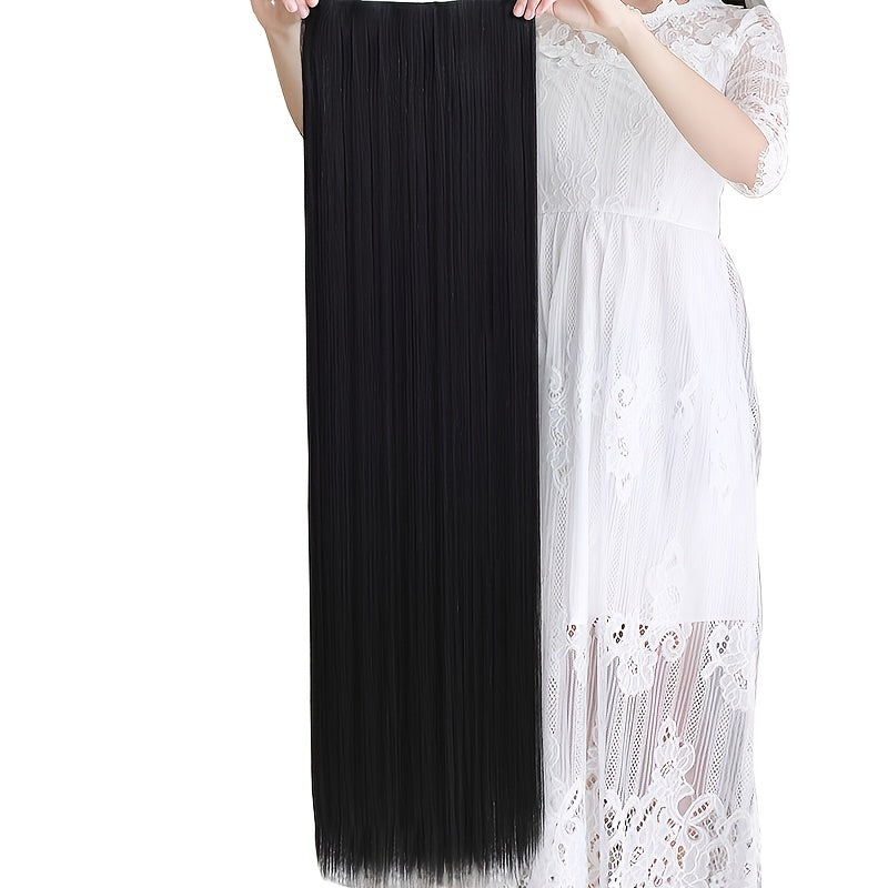 Women's 101.6cm Silky Straight Synthetic Clip-In Hair Extensions for Instant Volume & Length, Easy for All Users.