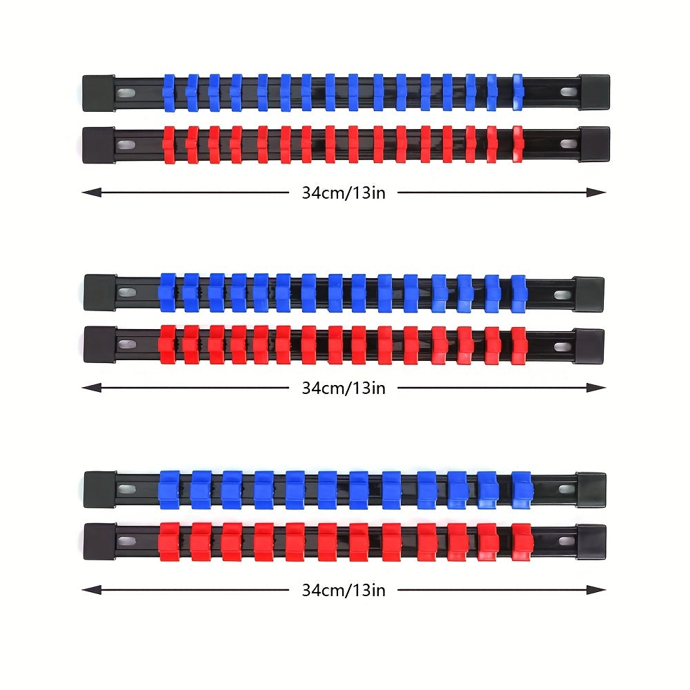 Organize your sockets with the Socket Organizer Tool - High-Quality Socket Bracket Set compatible with 1/4 Inch, 3/8 Inch, and 1/2 Inch sizes.