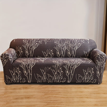 Four Seasons Printed Sofa Cover with Elastic Slipcover for Couch Protection from Cats, Ideal for Living Room or Office.