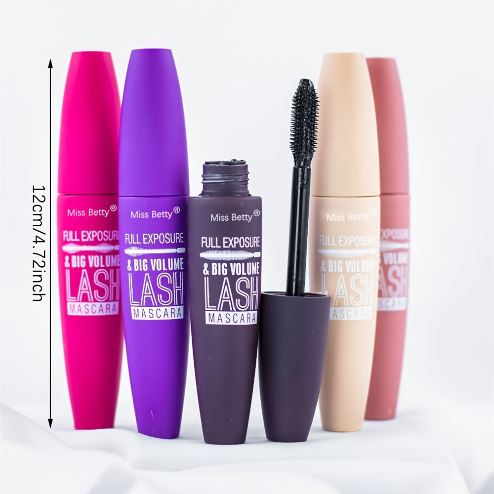 6-Pack Waterproof Long-Lasting Mascara for Big Volume and Full Exposure, Black, Natural Look, Smudge-Proof, Thickening Plant-Based Squalane, All Skin Types