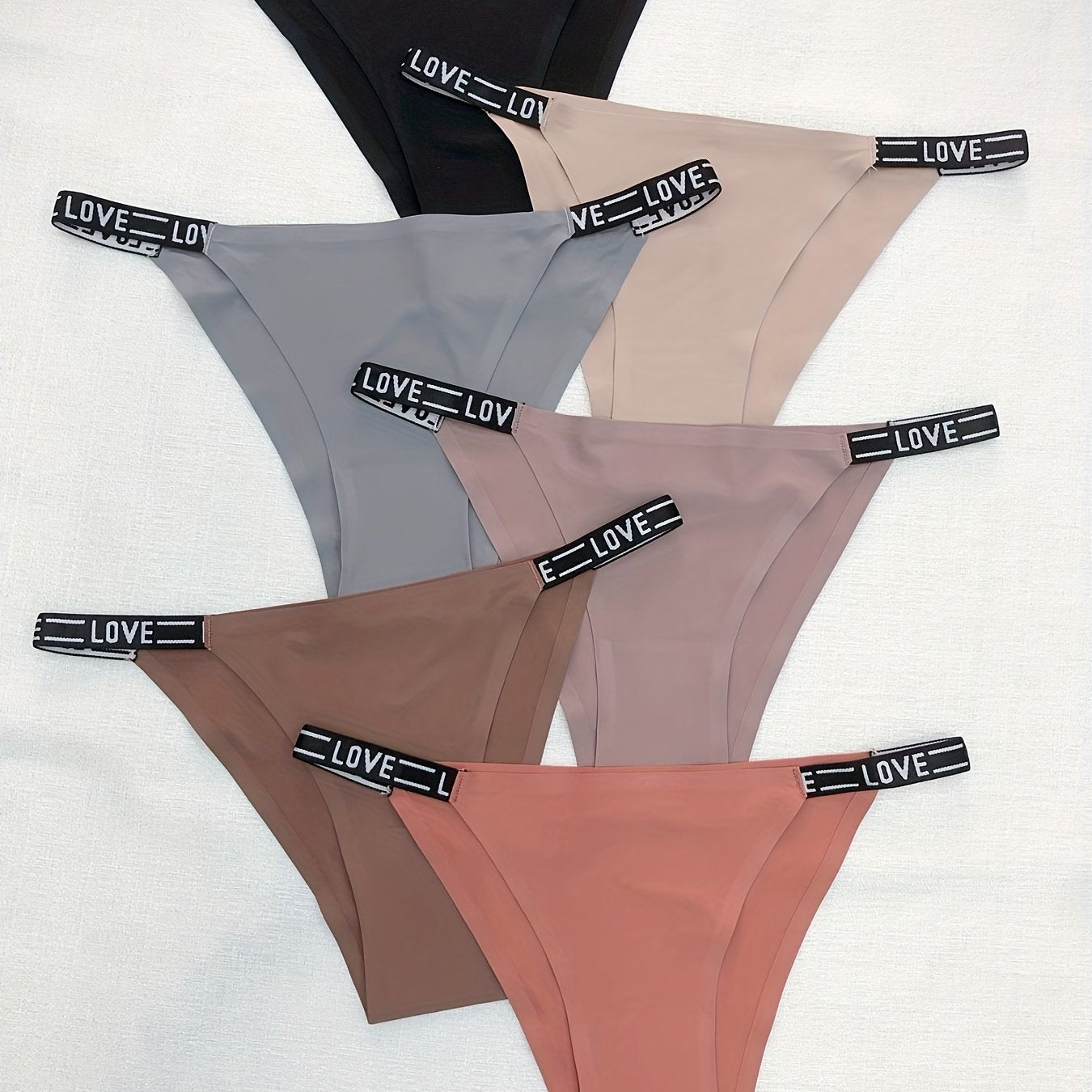 Seamless 6-pack thong panties for women, comfortable and breathable lingerie.