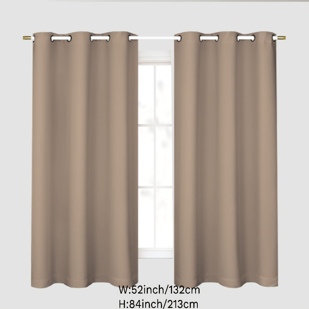 Blackout curtains in gray for a 1PC bedroom with grommets, offering thermal insulation, energy savings, noise reduction, and complete darkness. Ideal for living room use.