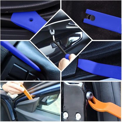 12 piece set of car lever tools for disassembling car interiors, audio systems, and decorative elements.