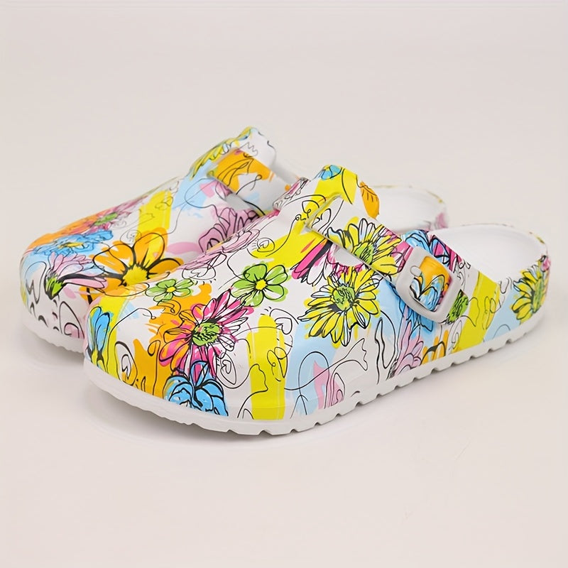 Cartoon nurse print slippers: quick-dry, comfortable indoor shoes for women.