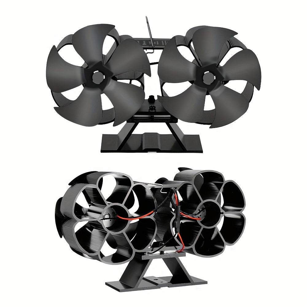 Aluminum High-Speed Fireplace Fan with 10 Blades - Thermoelectric Heat Powered Stove Fan for Wood/Log Burners & Pellet Stoves - Enhances Air Circulation & Saves Energy