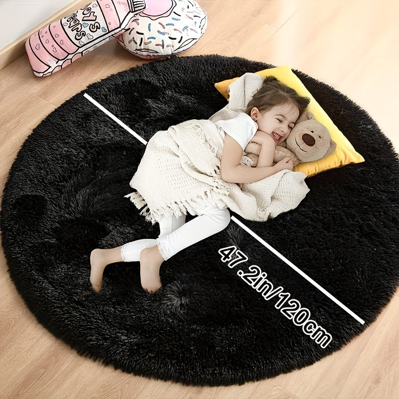 Round Large Ultra Soft Plush Rug - Non-slip and Waterproof Shaggy Throw Rug for Living Room, Bedroom, Nursery, Game Room, and Dormitory. Perfect Teenage Room Decoration - Room Decor (10.16cmX10.16cm)