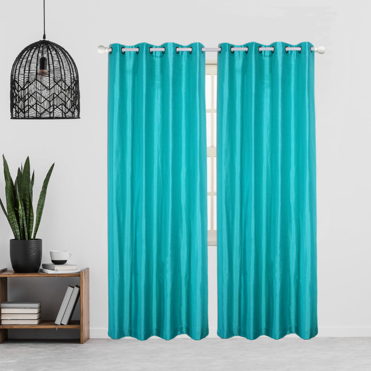 Blackout curtains with grommet window drapes perfect for bedroom or living room, available in two sizes: 139.7*213.36cm or 139.7*241.3cm. Block out sun light and create a darkening effect in your room.