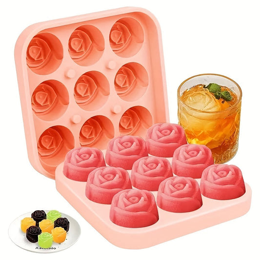 Silicone Rose Ice Cube Tray - Made with Food-Grade Materials, Suitable for Freezer and Kitchen Use, Great for Making Ice Cubes, Chocolates, and Candies