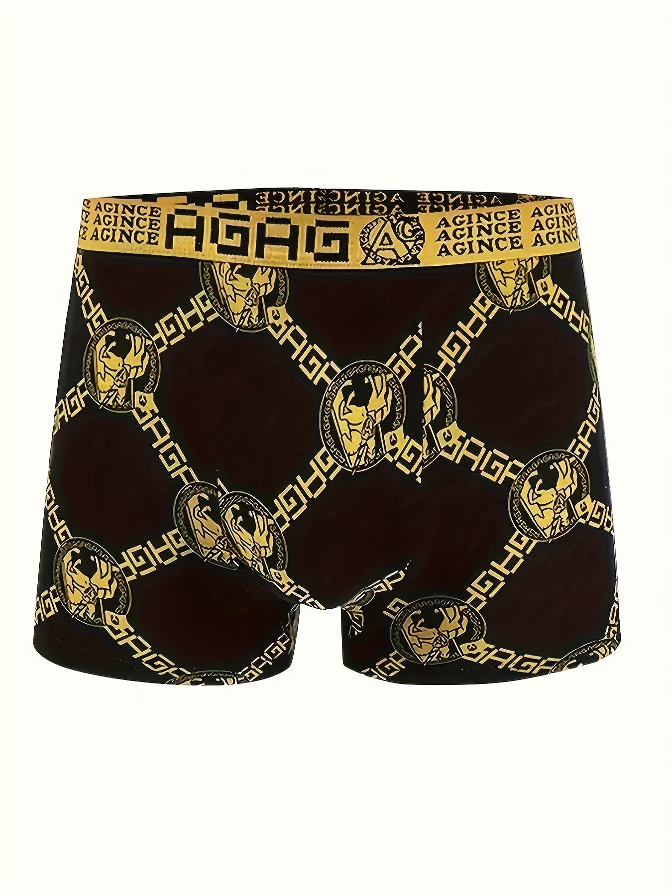 Men's Boxer Briefs - Soft, Breathable Polyester Blend with Chain & Skull Print, Comfort Fit Waistband, Casual Attire Underwear