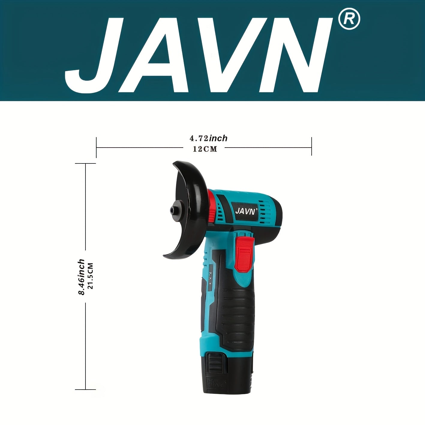 Mini angle grinder, 12V, 19500rpm, for grinding wood, metal, and plastic. Power tool by JAVN.