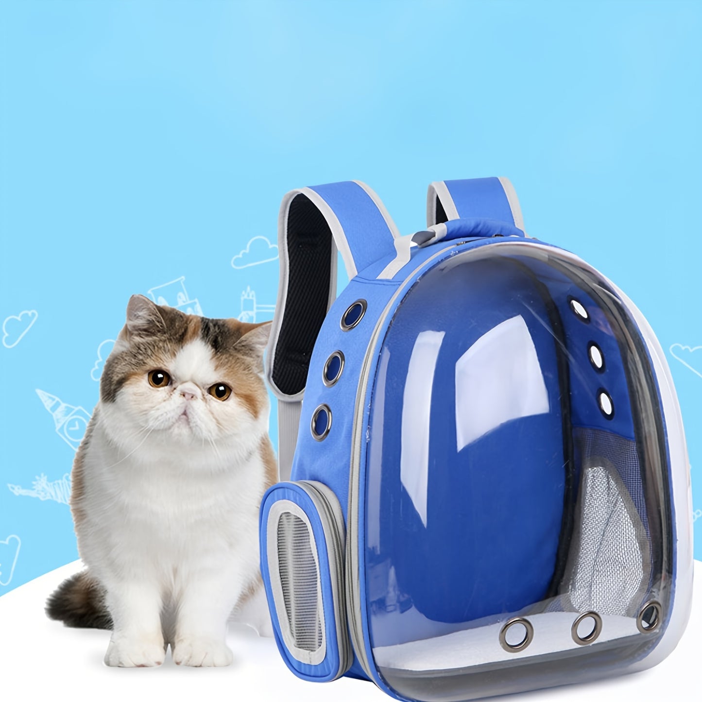 Pet bubble backpack for dogs and cats - comfortable and secure outdoor carrier with clear view window.