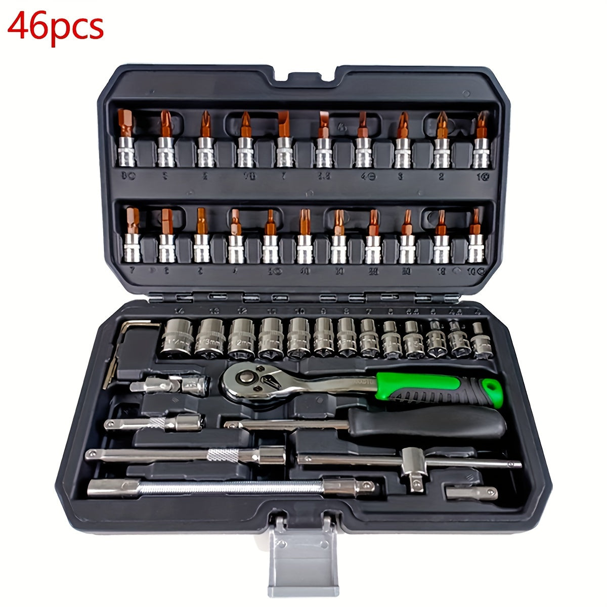 121-piece socket wrench set includes 72-tooth ratchet wrench screwdriver and various components for vehicle maintenance needs.