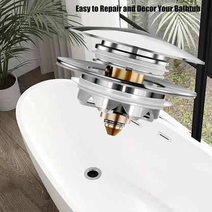 1-piece Tub Stopper - Replaces Multiple Drain Plugs, Easy to Install and Clean