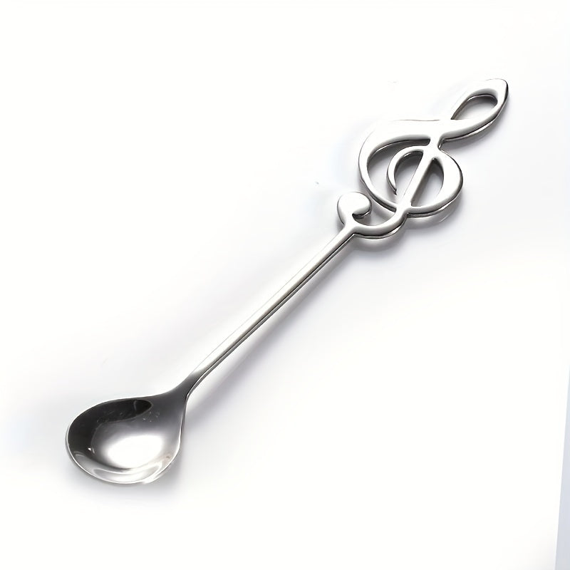 1-5 pcs of 304 stainless steel music note spoons for coffee and dessert.