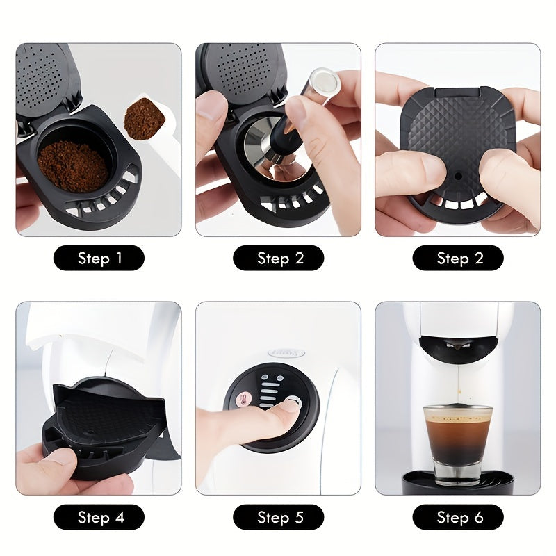 1pc Coffee Capsule Conversion Holder compatible with multiple Dolce Gusto models including 9781JOY/GENIO S, EDG466, KP7, EDG250, EDG606, and EDG305MiniMe.