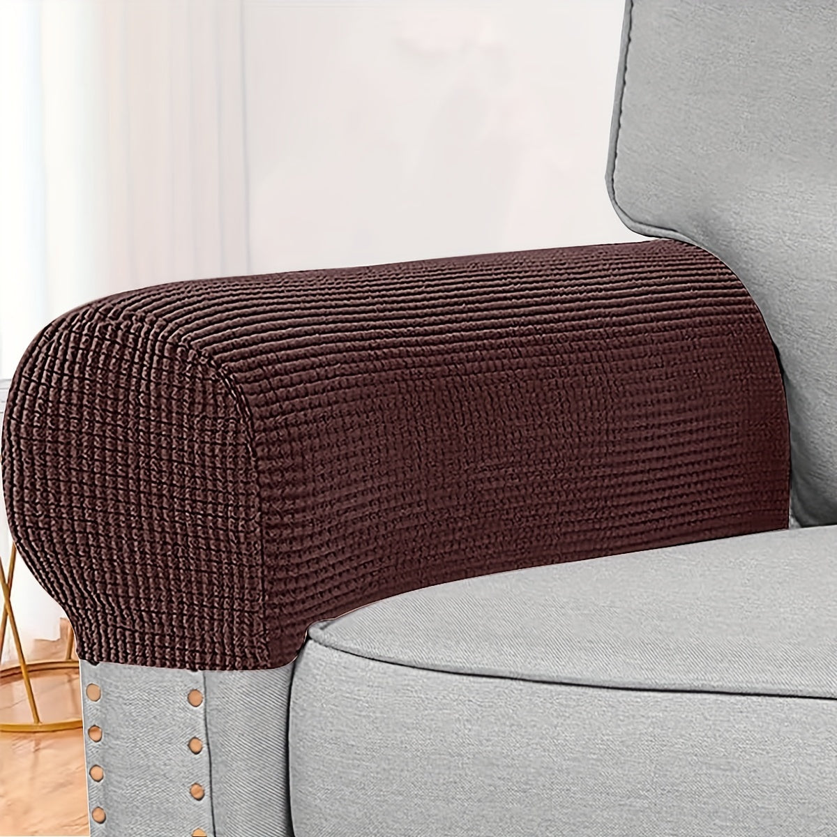 2 stretch sofa arm covers that are dust-proof and pet scratch-proof, perfect for home decor.