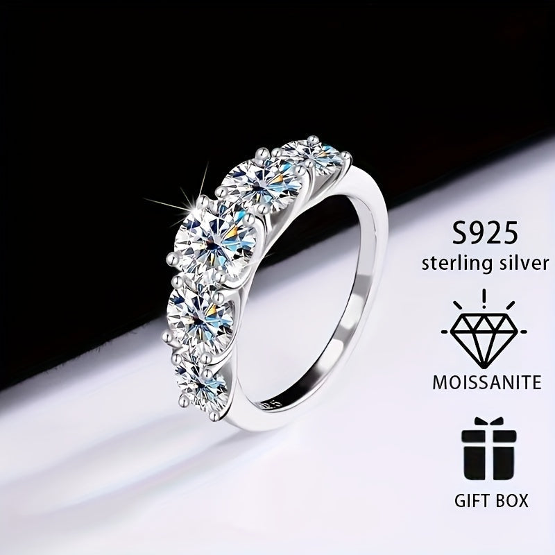 Luxurious 3.6ct Moissanite Engagement Ring - Exquisite 18K Golden Plated 925 Sterling Silver Jewelry for Women, Ideal for Everyday Wear and Special Occasions