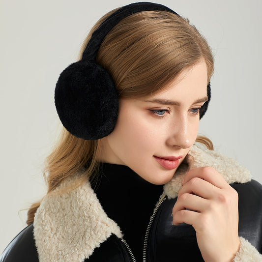 Stay warm and stylish this autumn and winter with these solid color hamburger earmuffs. Perfect for outdoor activities, these foldable furry fleece earmuffs are a must-have accessory for women to keep your ears toasty in the cold weather.