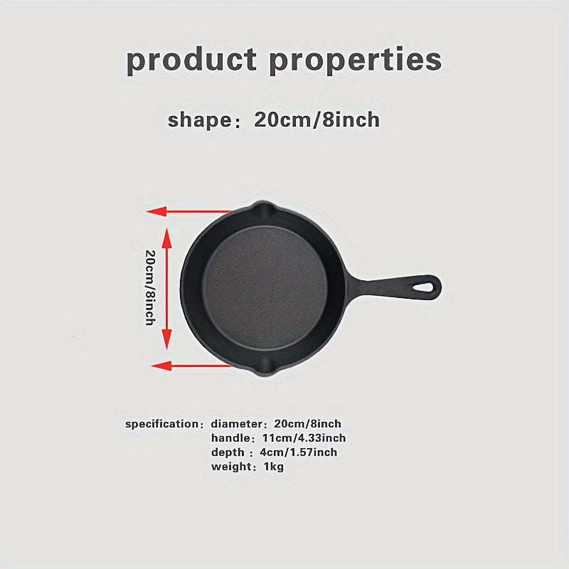 One set of three Cast Iron Skillets and Frying Pans featuring Drip-Spouts, Pre-seasoned for Oven Safety. Ideal for Camping, Indoor and Outdoor Cooking, Grill use, and Restaurant Chef Quality.