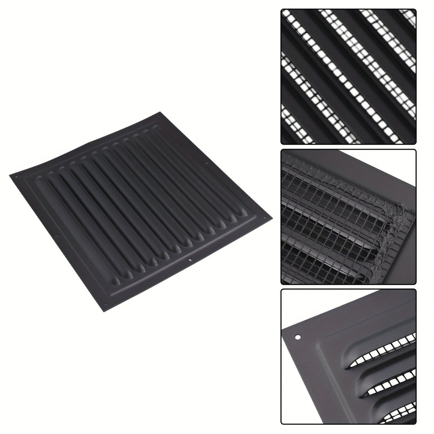 Cover your air vent with this 25.4x25.4 cm Aluminum Grille, perfect for AC systems, HVAC, and improving air circulation. This non-electric louvered shutter ventilation cover is a must-have accessory.