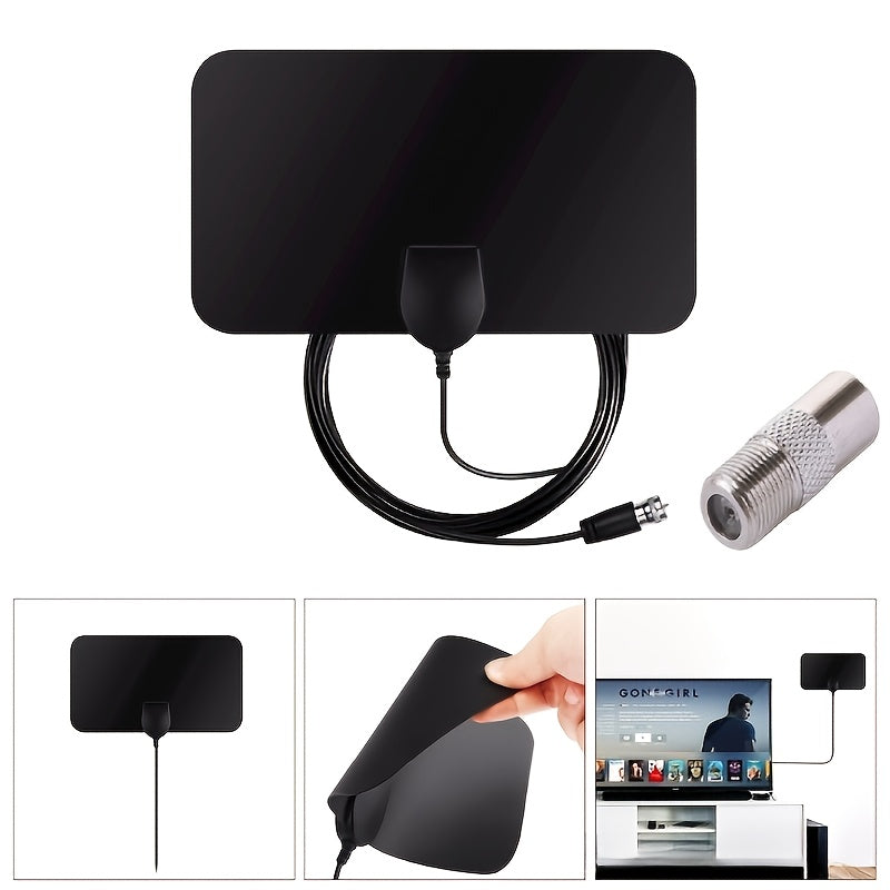 Ultra HD TV antenna for local channels, with up to 50+ miles range and signal booster. Compatible with both old and new TVs.