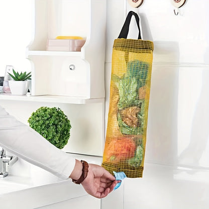 The Space-Saving Mesh Plastic Bag Rack is a breathable, washable, and foldable solution for organizing your kitchen. It is the perfect choice for maximizing space and keeping your bags organized.