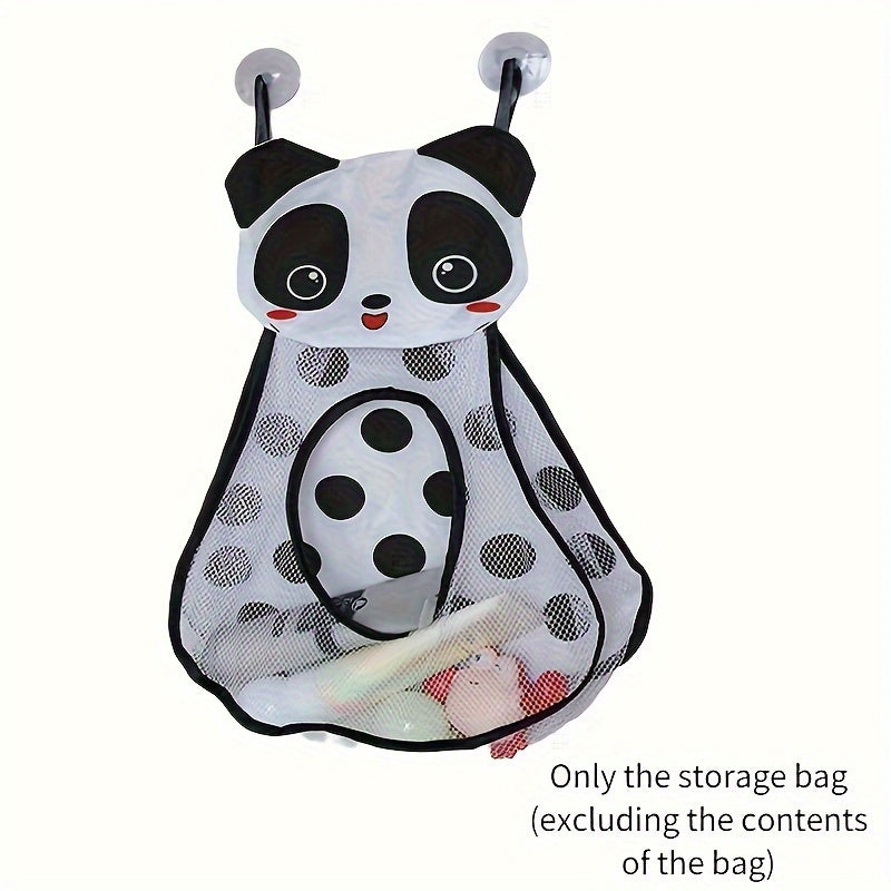 1pc Animal-Themed Bath Toy Organizer - Durable PVC Storage Bag with Suction Cups and Mesh Design, Ideal for Bath Toys and Playtime.