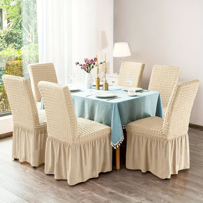 4 universal stretch chair covers with skirt, durable and washable, easy to fit and protect furniture