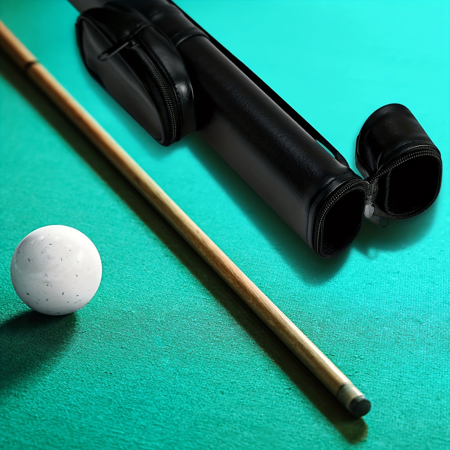 Durable billiard pole holder with 2 holes, protective carrying bag.