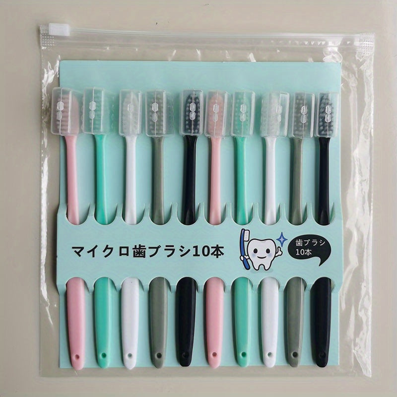 10 Ultra-Soft Fine Bristle Adult Toothbrushes for Home Use.