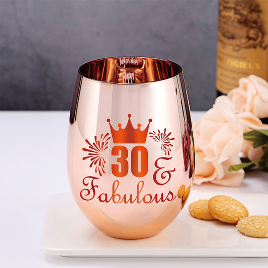 Stylish Glass Birthday Cup for Women - Ideal for 30th-70th birthdays - Durable and Reusable, Great for Home.