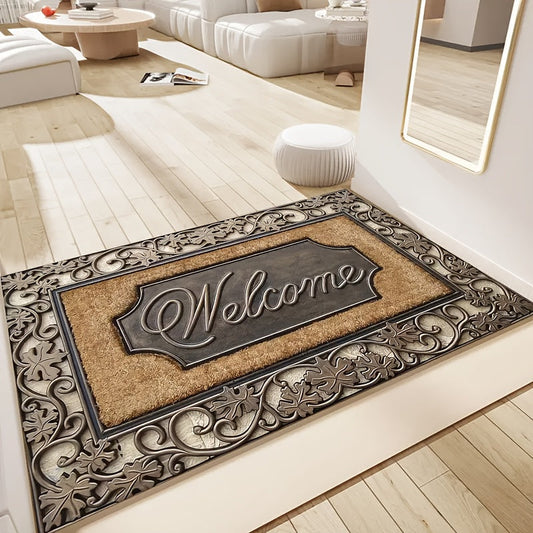 Welcome Home Doormat - Features Abstract Line Pattern, Machine Washable and Durable - Ideal for Doorways, Bathrooms, and Entrances - Available in Various Sizes