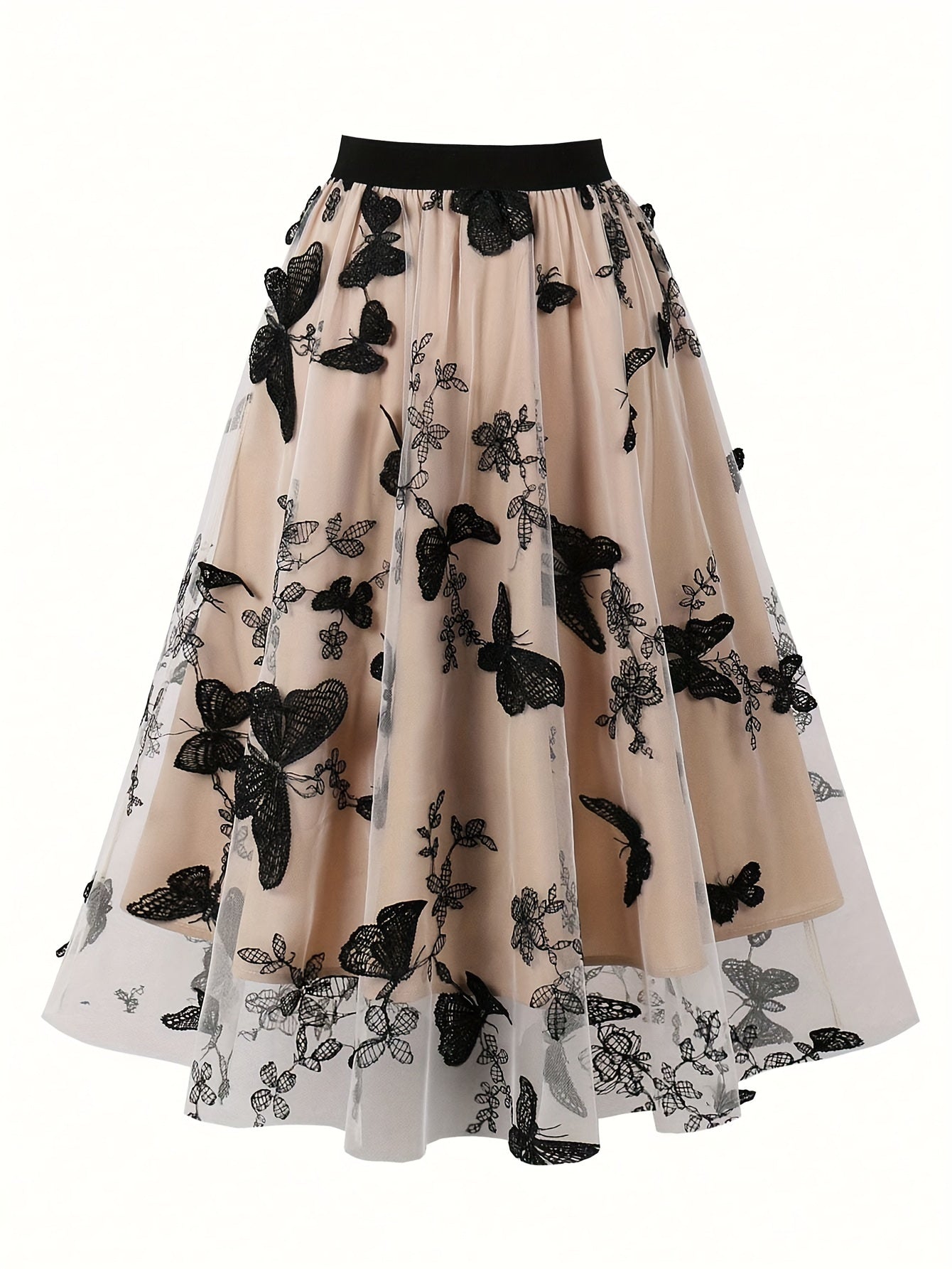 Butterfly Print High Waist Pleated Skirt for Spring & Summer, Women's Clothing