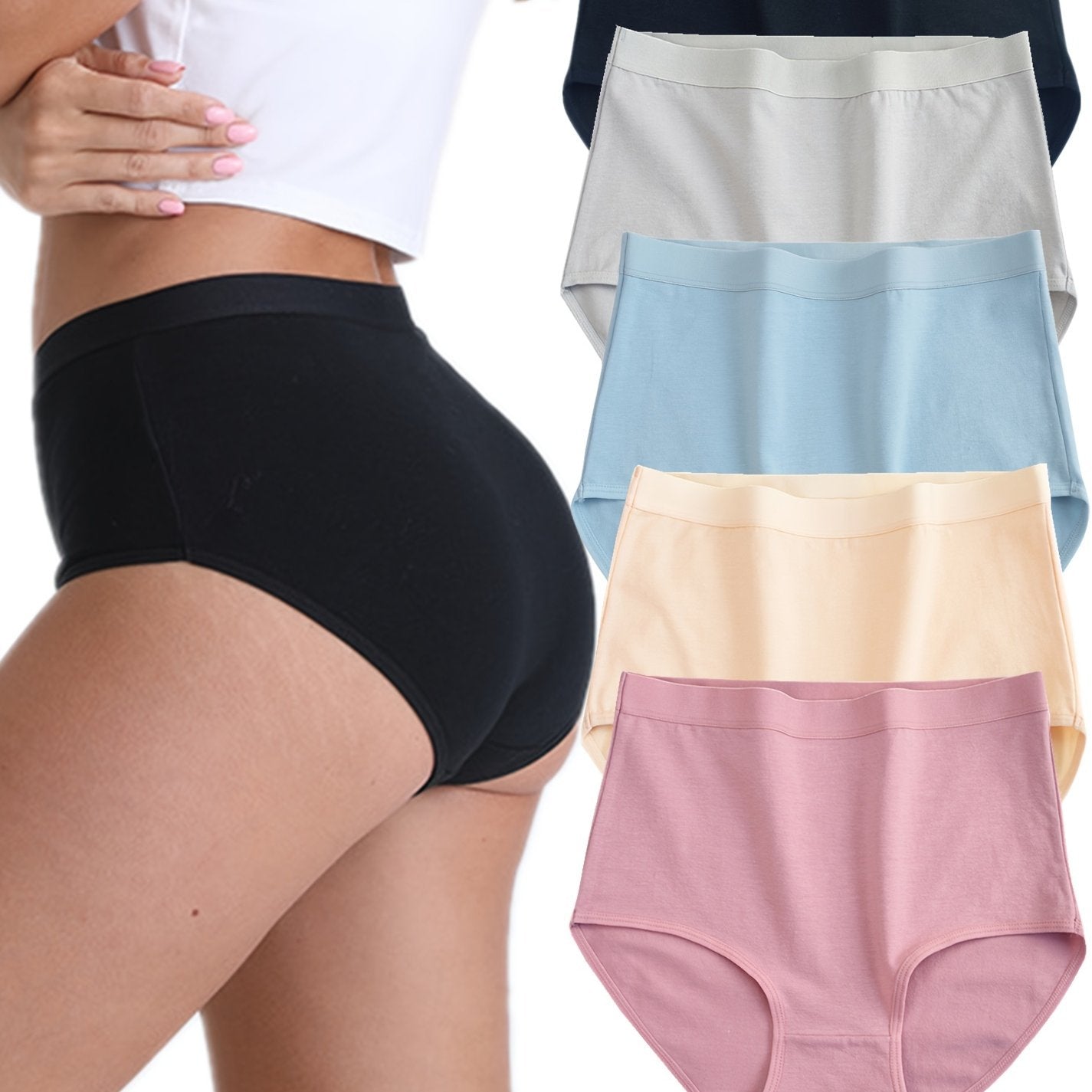 5 Seamless Briefs for Women, Comfortable and Stretchy Underwear