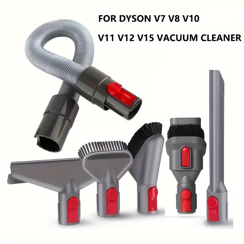 Bundle of replacement brush tools for Dyson V15, V12, V11, V10, V7, and V8 Absolute Detect Cyclone Fluffy Mattress Outsize Vacuum Cleaners.