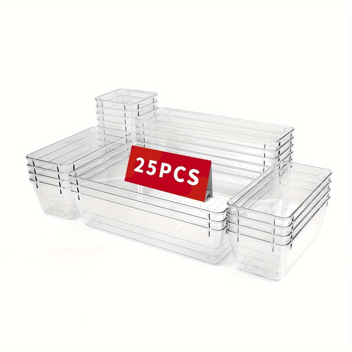 Versatile transparent storage box for home organization.