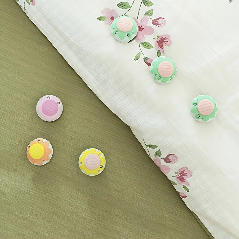 The Flower Grip Bed Sheet Holders come in a pack of 6 and are designed to keep your sheets in place without slipping. These versatile clips are perfect for securing bed sheets, curtains, and more with ease. Installation is quick and hassle-free.