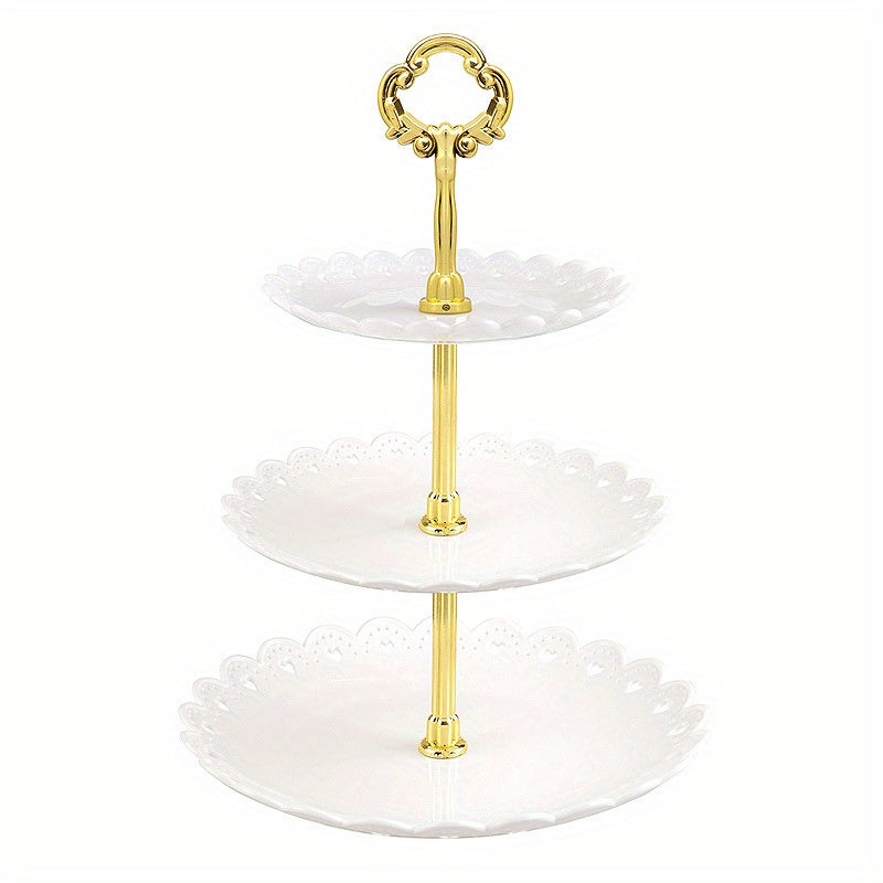 Elevate dessert presentations with this chic plastic display tray - ideal for weddings, birthdays, and summer tea parties.