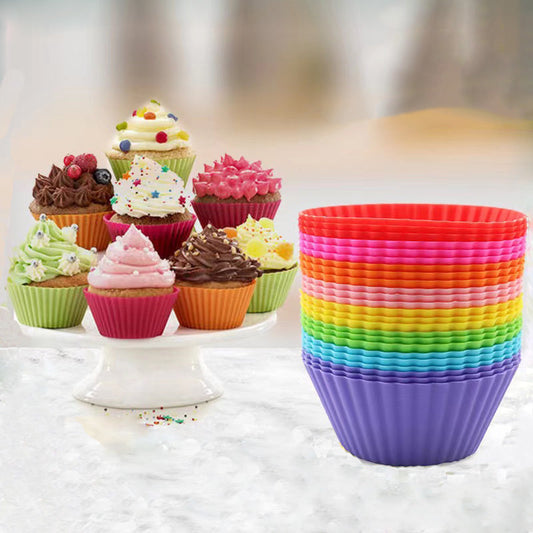 Reusable Silicone Cupcake Pans - Set of 12, Ideal for Baking Muffins, Cakes, and More!