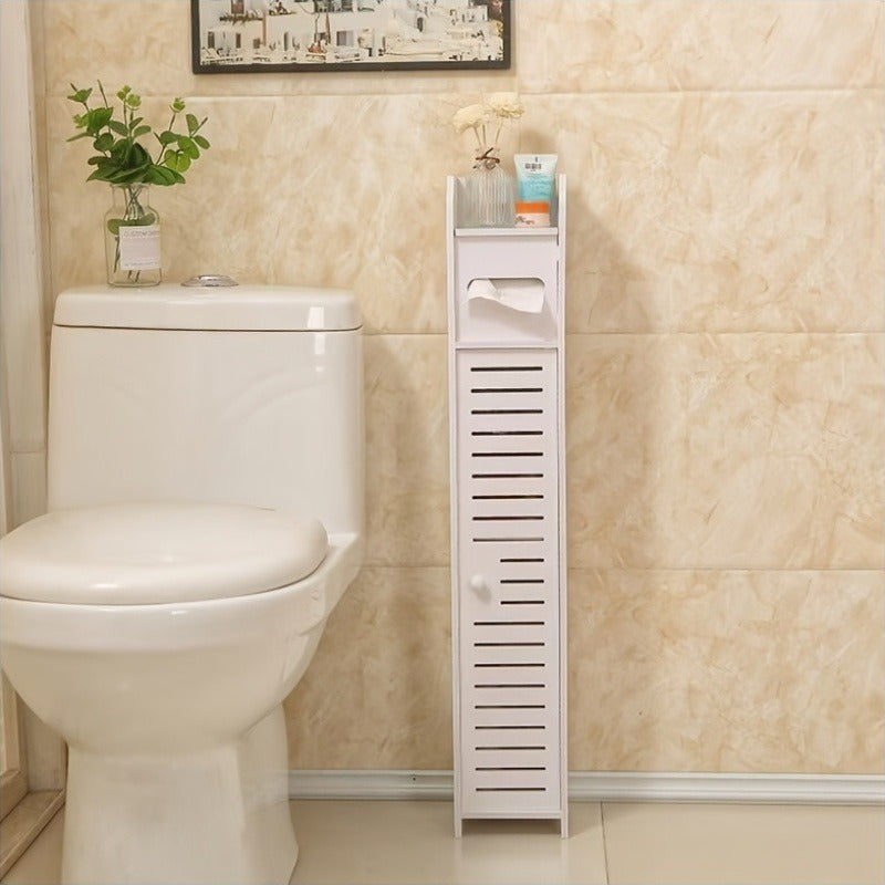 Freestanding bathroom cabinet with drawer and toilet paper holder - 23.23 inches high, no power supply