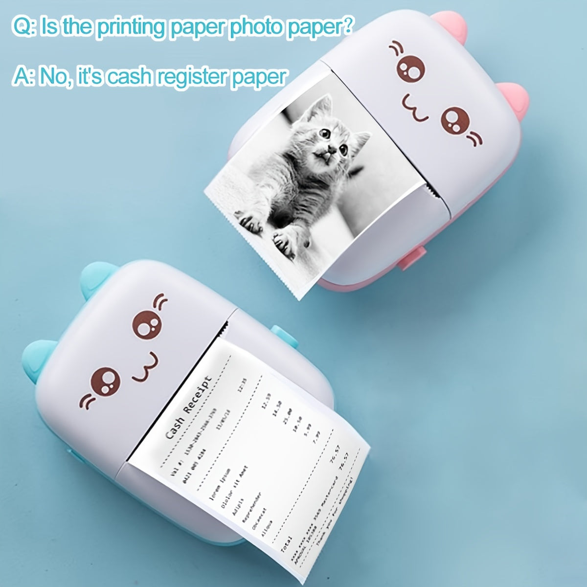 GOTOOGO Portable Mini Photo Printer with USB Rechargeable, Wireless Thermal Label Maker, 200dpi High-Resolution Printing, Quick Image Output. Includes Thermal Paper, Compatible with iOS &