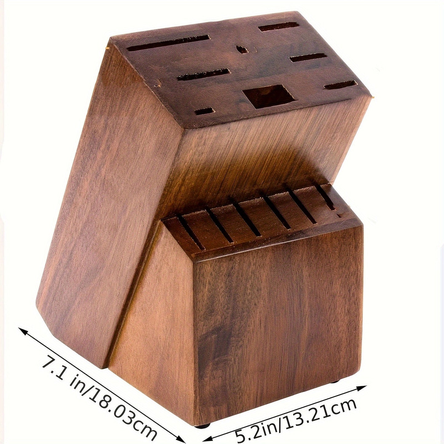 Large Wood Bamboo Universal Knife Block Holder - Organize Your Kitchen with this 14 Slot Butcher Block Knife Storage Organizer for Countertop Storage (Knives Not Included)