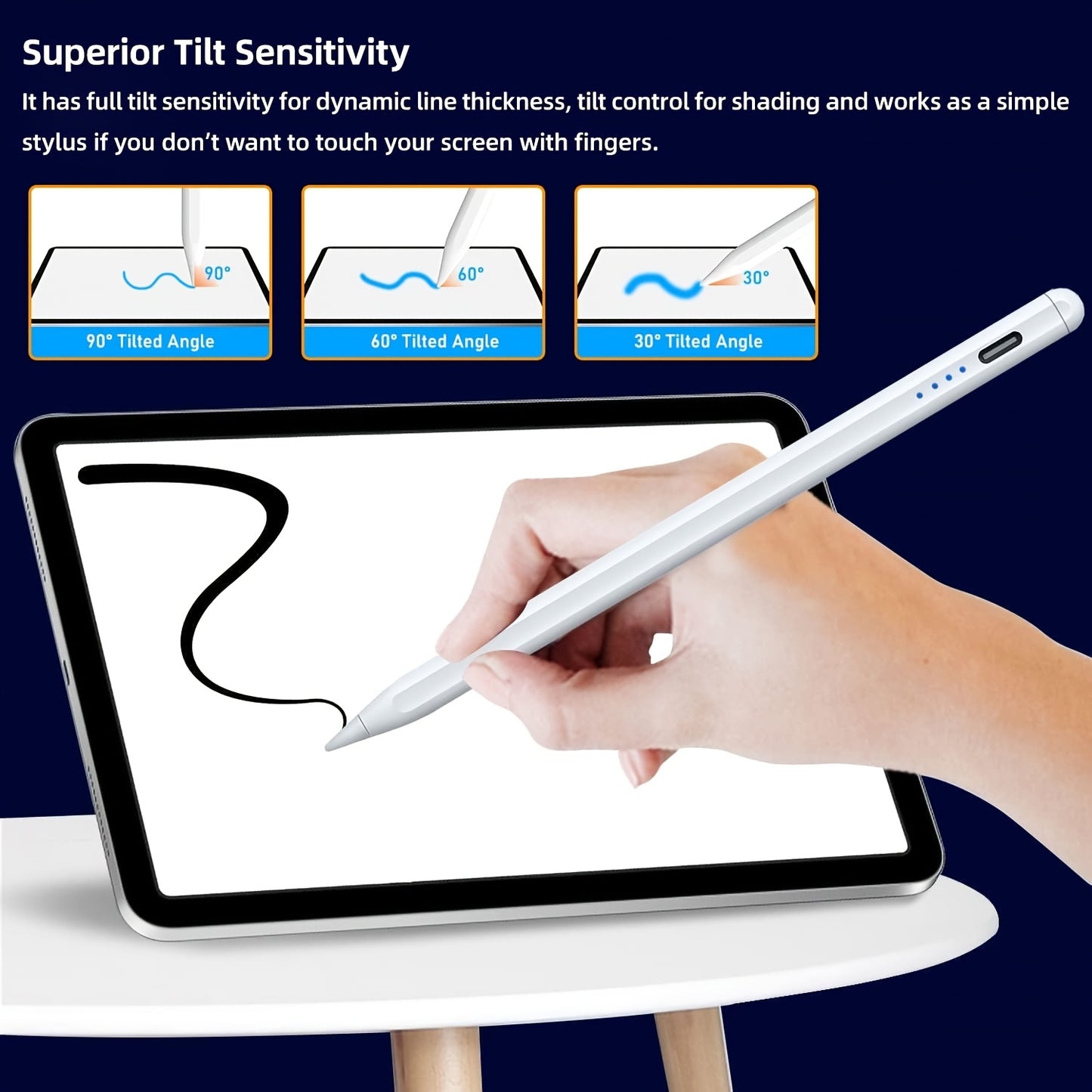 Xuanfengxia Universal Smart Stylus Pen for Android & iOS, with Tilt Sensitivity, Precision Writing for Mobile Devices & Tablets