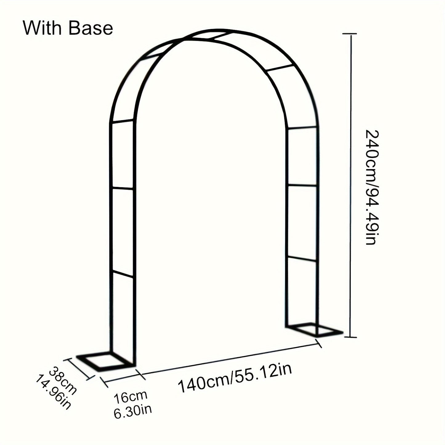 1pc Black Garden Arch - Multi-Functional Metal Structure for Vines & Roses - Stylish Outdoor Ornament