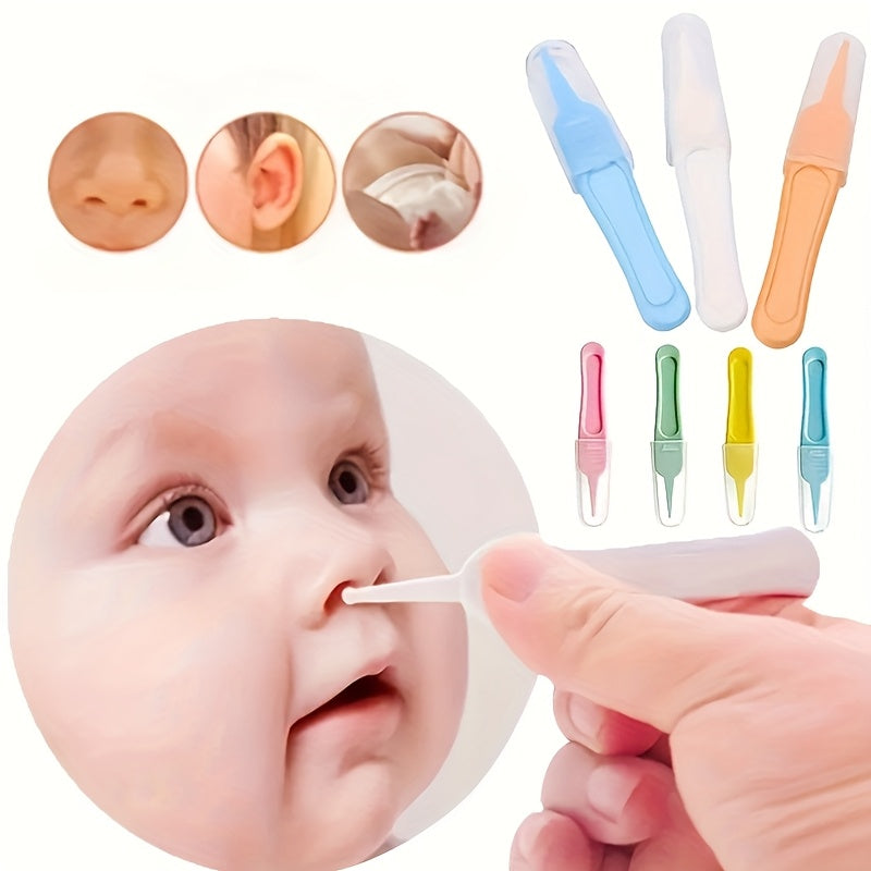 Youngsters Nose & Ear Cleaning Kit - Includes 3 Silicone Nasal Aspirators and Booger Clip, Ideal for Kids, Bright Pink/Blue