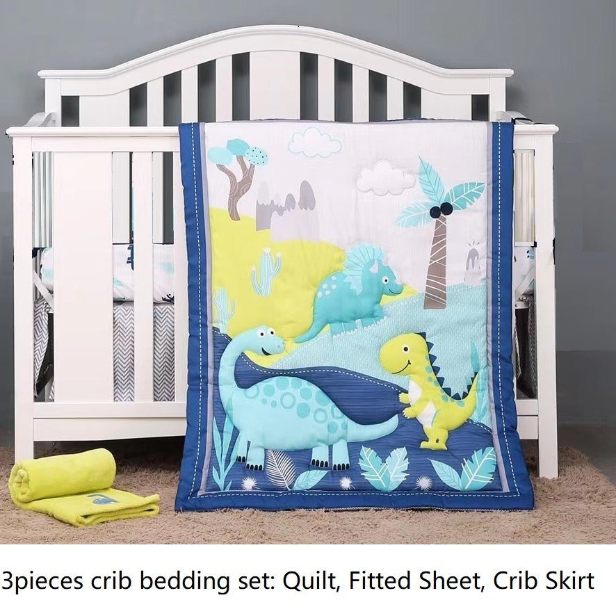 Soft Dinosaur Crib Bedding Set with 3 Pieces - the Perfect Gift for Baby