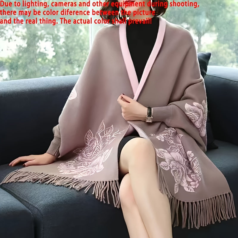 Goddess Shawl Coat for Autumn/Winter, warm and stylish, can be worn as a cheongsam with sleeves.