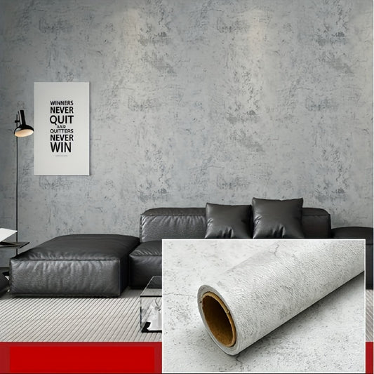 Gray-White Cement Crack Pattern Wallpaper - Waterproof, Removable Vinyl for Home Decor & Furniture Makeover