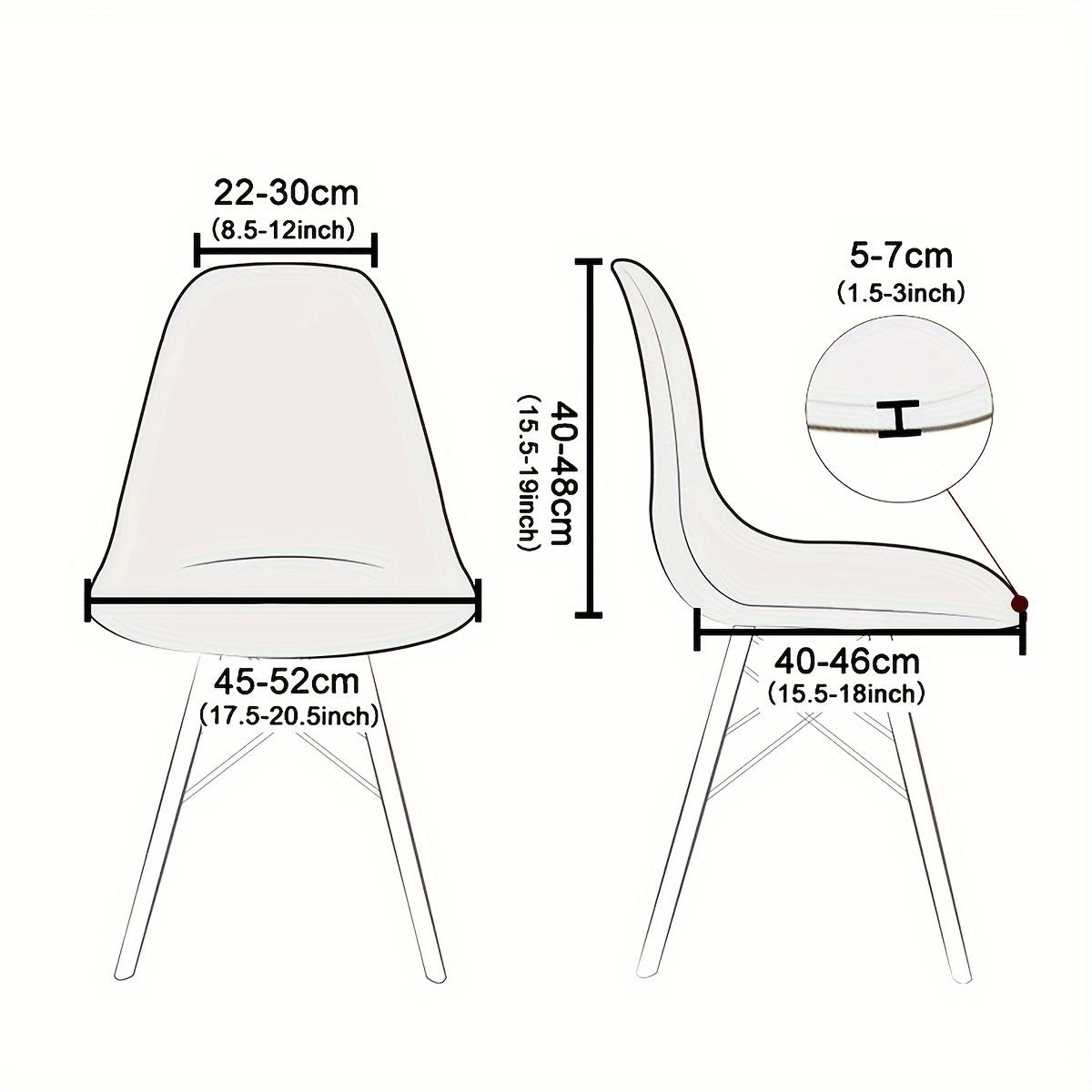 Set of 4 or 6 160T Jacquard Shell Chair Covers for Emms Chair.